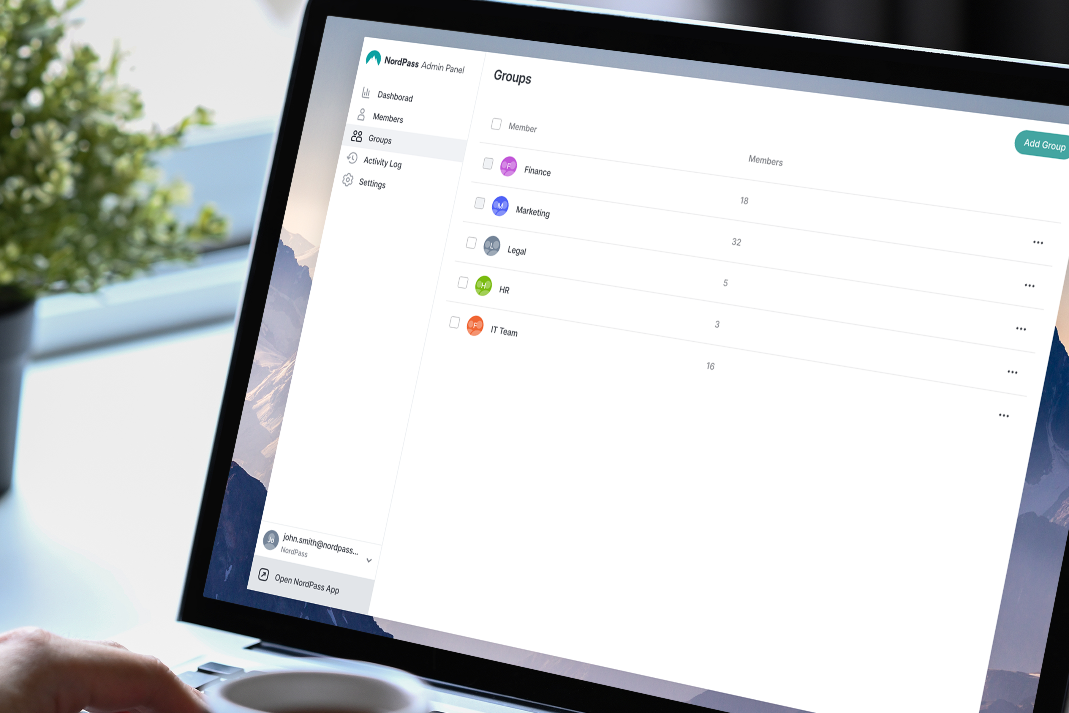 screenshot of NordPass Business